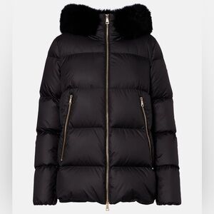 NEW: Moncler Laichefur Hooded Fur-Trimmed Short Down Jacket Size 1 (US 4-6)